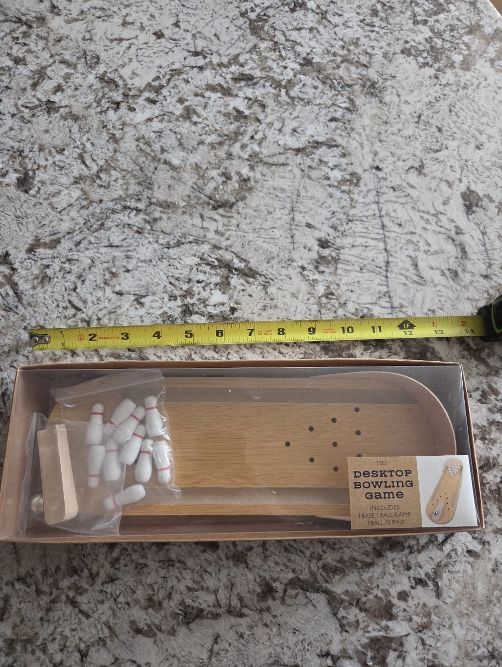 Desktop Wooden Bowling Game - Natural Wood